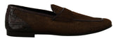 Dolce & Gabbana Shoes Dress Loafers Brown Leather Slip Shoes -   -  Dolce & Gabbana.